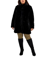 CoffeeShop Juniors Trendy Plus Faux-Fur Coat