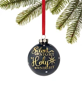 Holiday Lane Blessed Silent Night Holy Night Glass Ball Ornament, Created for Macy's