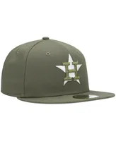 Men's New Era Olive Houston Astros Logo White 59FIFTY Fitted Hat