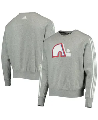 Men's adidas Heathered Gray Quebec Nordiques Team Classics Vintage-Like Pullover Sweatshirt