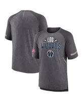 Men's Fanatics Heathered Gray Washington Wizards 2022 Noches Ene-Be-a Core Shooting Raglan T-shirt