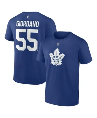 Men's Fanatics Mark Giordano Blue Toronto Maple Leafs Authentic Stack Name and Number T-shirt