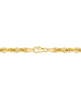 Italian Gold Diamond Cut Rope, 7-1/2" Chain Bracelet (3-3/4mm) in 14k Gold, Made in Italy