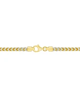 24" Two-Tone Franco Chain Necklace 14k Gold-Plated & Sterling Silver (Also Silver)