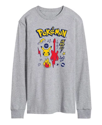 Men's Pokemon Punk Symbols Long Sleeve T-shirt