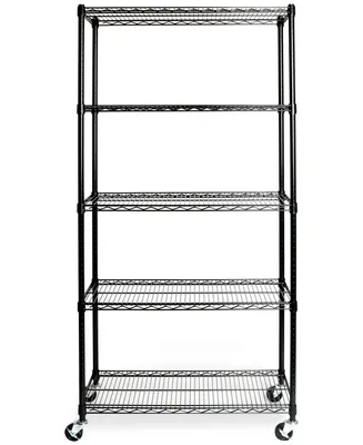 Seville Classics UltraDurable Commercial-Grade 5-Tier Nsf Wire Shelving with Wheels