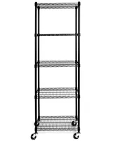 Seville Classics UltraDurable Commercial-Grade 5-Tier Nsf-Certified Steel Wire Wheeled Shelving