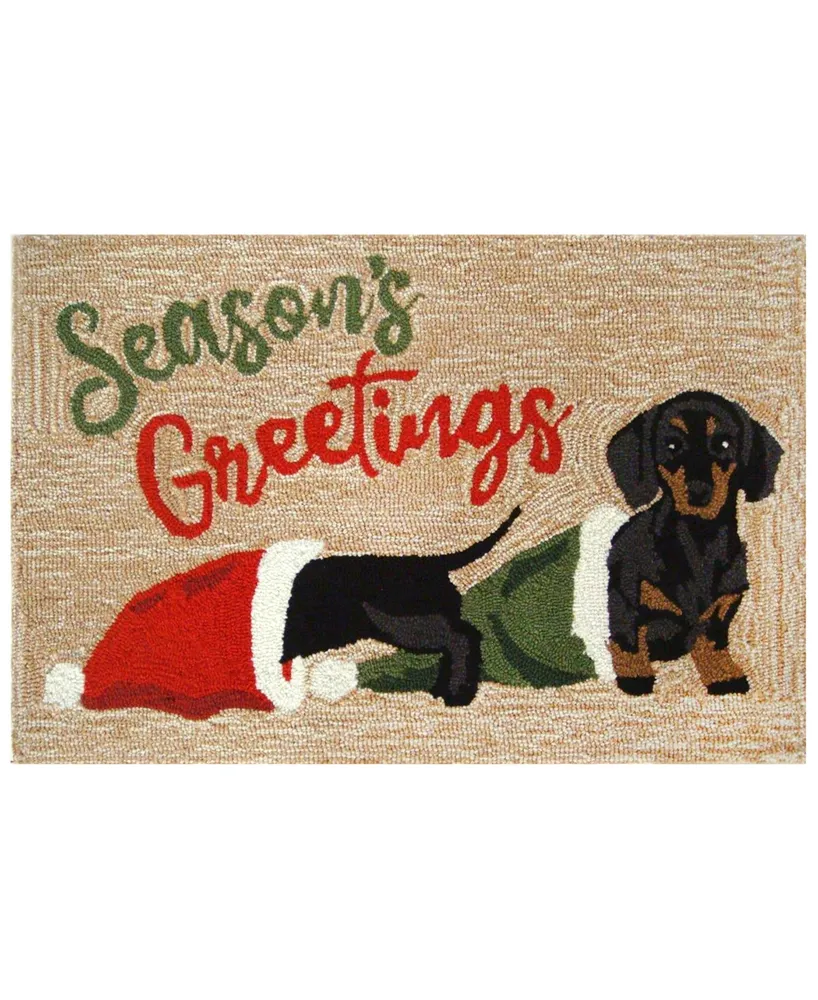 Liora Manne' Frontporch Dachsund Greetings 2' x 3' Outdoor Area Rug