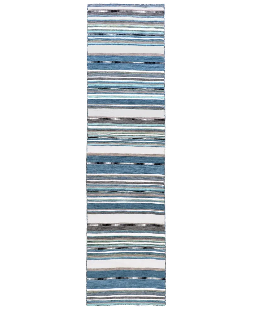 Liora Manne' Sonoma Malibu Stripe 2' x 8' Runner Outdoor Area Rug