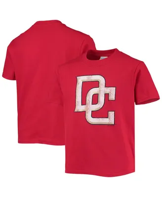 Big Boys Soft As A Grape Red Washington Nationals Distressed Logo T-shirt