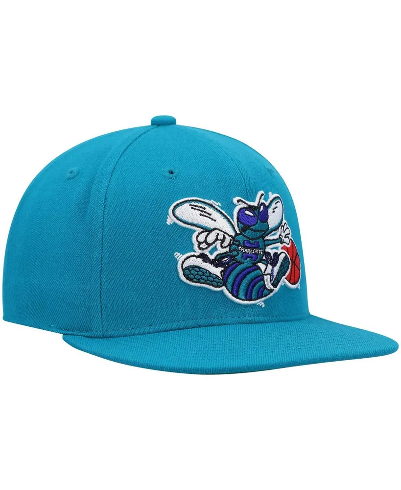 Men's Mitchell & Ness Teal Charlotte Hornets Hardwood Classics Team Ground 2.0 Snapback Hat