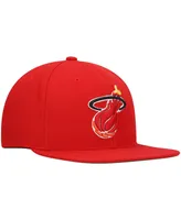 Men's Mitchell & Ness Red Miami Heat Hardwood Classics Team Ground 2.0 Snapback Hat