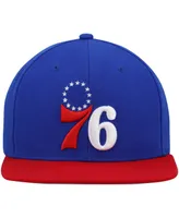 Men's Mitchell & Ness Royal, Red Philadelphia 76Ers Team Two-Tone 2.0 Snapback Hat