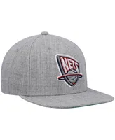 Men's Mitchell & Ness Heathered Gray New Jersey Nets Hardwood Classics Team 2.0 Snapback Hat