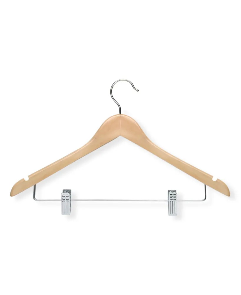 Suits Wooden Maple Clip Hangers, Set of 12