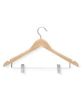 Suits Wooden Maple Clip Hangers, Set of 12