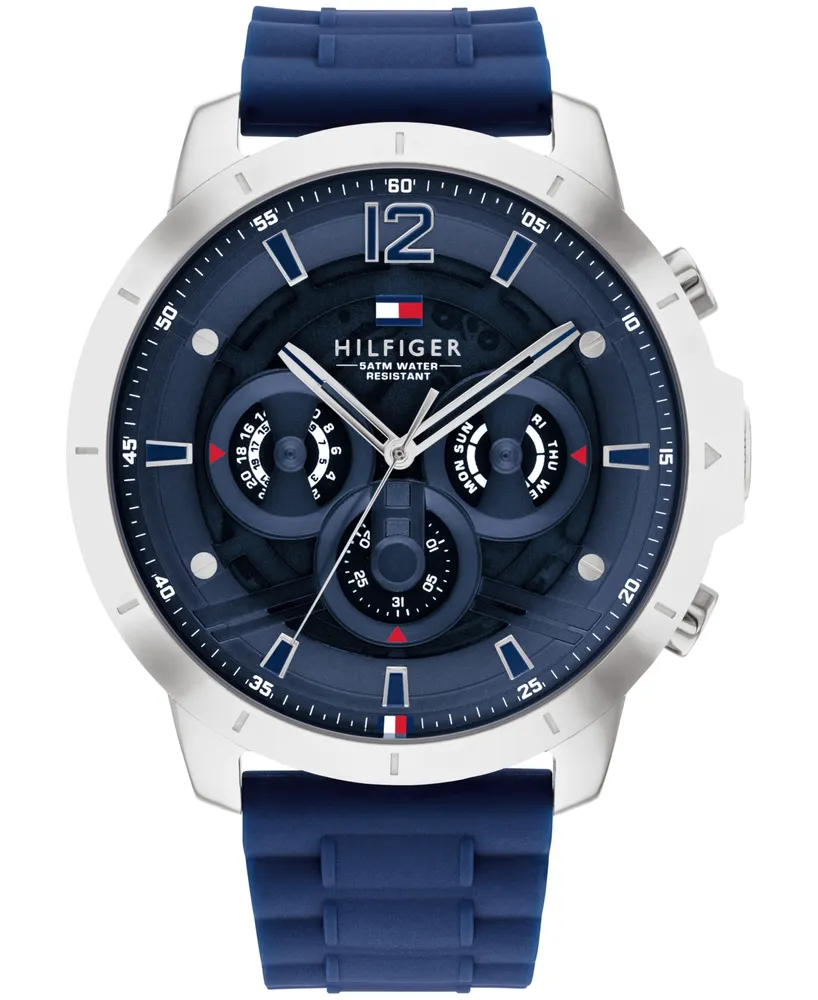 Tommy Hilfiger Men's Navy Silicone Strap Watch 50mm