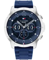 Tommy Hilfiger Men's Navy Silicone Strap Watch 50mm