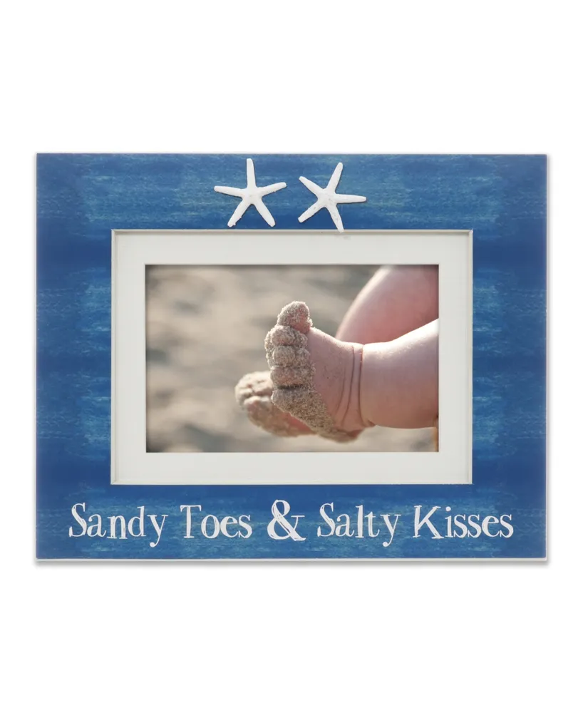 Shell Design Sandy Toes and Salty Kisses Beach Picture Frame, 4" x 6 or 5" x 7 "