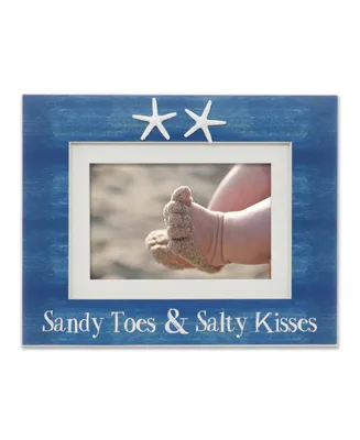 Shell Design Sandy Toes and Salty Kisses Beach Picture Frame, 4" x 6 or 5" x 7 "