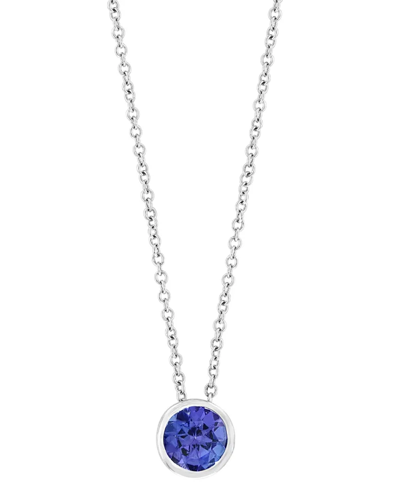 Effy Tanzanite Solitaire 18" Pendant Necklace (3/4 ct. t.w.) in Sterling Silver