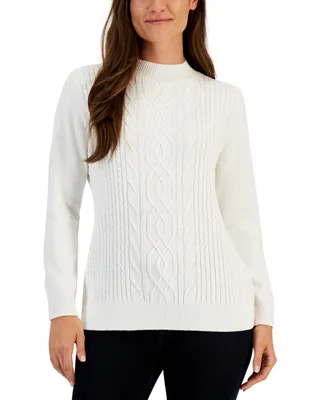 Karen Scott Women's Cable-Knit Sweater, Created for Macy's
