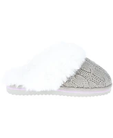 Izod Women's Demi Cable Knit Scuff Slippers