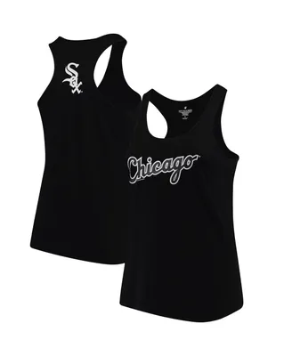 Women's Soft As A Grape Black Chicago White Sox Plus Swing for the Fences Racerback Tank Top