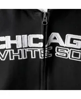 Big Boys Black Chicago White Sox Team Color Wordmark Full-Zip Hoodie