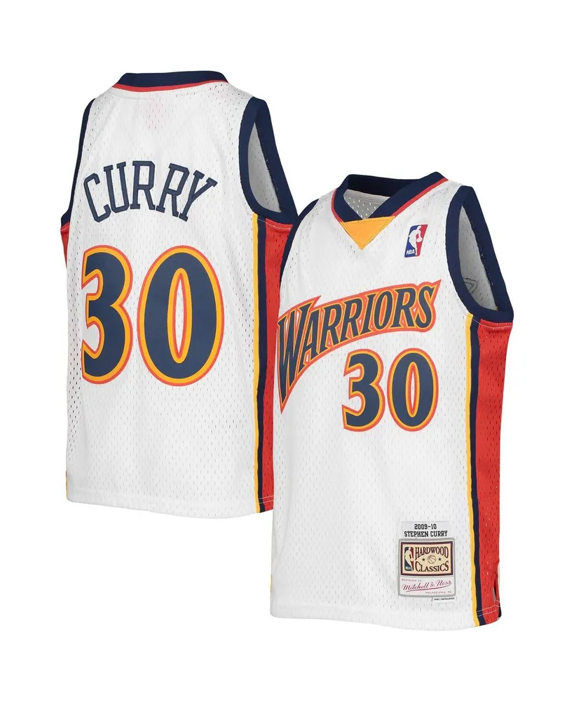 Big Boys Mitchell & Ness Stephen Curry White Golden State Warriors 2009-10 Hardwood Classics Swingman Jersey