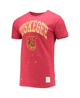 Men's Original Retro Brand Crimson Tuskegee Golden Tigers Bleach Splatter T-shirt