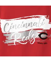Big Girls Red Cincinnati Reds Brush Stroke Dolman T-shirt