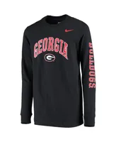 Big Boys Nike Black Georgia Bulldogs Arch and Logo 2-Hit Long Sleeve T-shirt