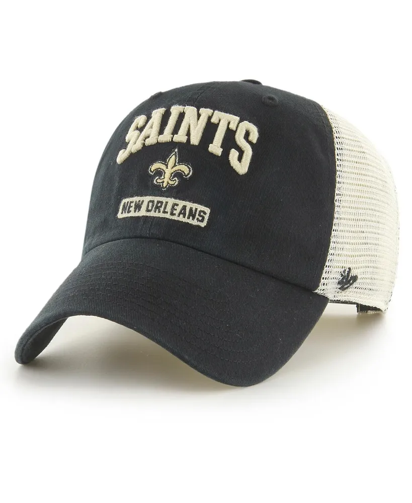 Men's '47 Brand Black, White New Orleans Saints Morgantown Trucker Clean Up Snapback Hat