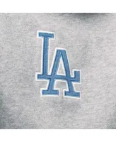 Men's '47 Heathered Gray, Heathered Royal Los Angeles Dodgers Two-Toned Team Pullover Sweatshirt