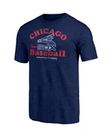 Men's Fanatics Heathered Navy Chicago White Sox Cooperstown Collection True Classics Tri-Blend T-shirt