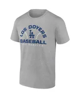 Men's Fanatics Heathered Gray Los Angeles Dodgers Iconic Go for Two T-shirt