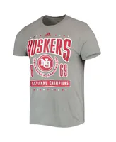 Men's adidas Heathered Gray Nebraska Huskers Reminisce Tri-Blend T-shirt