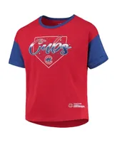 Big Girls Red Chicago Cubs Bleachers T-shirt