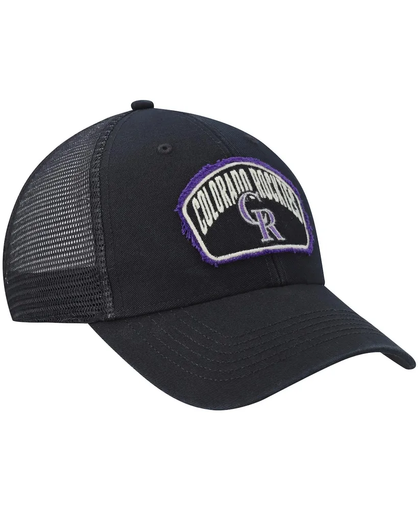 Men's '47 Brand Black Colorado Rockies Cledus Mvp Trucker Snapback Hat
