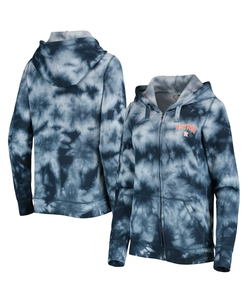 Women's New Era Navy Houston Astros Tie-Dye Full-Zip Hoodie