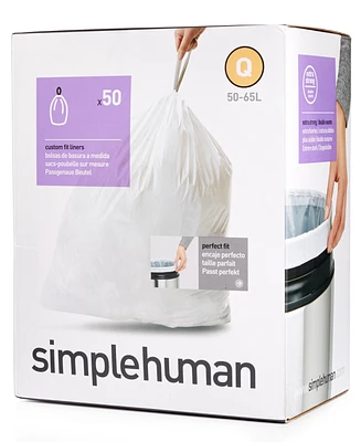 simplehuman 50 Pack of 50-65 Liter "Q" Custom Fit Trash Can Liners