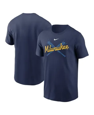 Men's Nike Navy Milwaukee Brewers Wordmark Local Team T-shirt