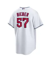 Men's Nike Shane Bieber White Cleveland Guardians Replica Player Jersey