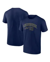 Men's Fanatics Christian Yelich Navy Milwaukee Brewers Player Name and Number T-shirt