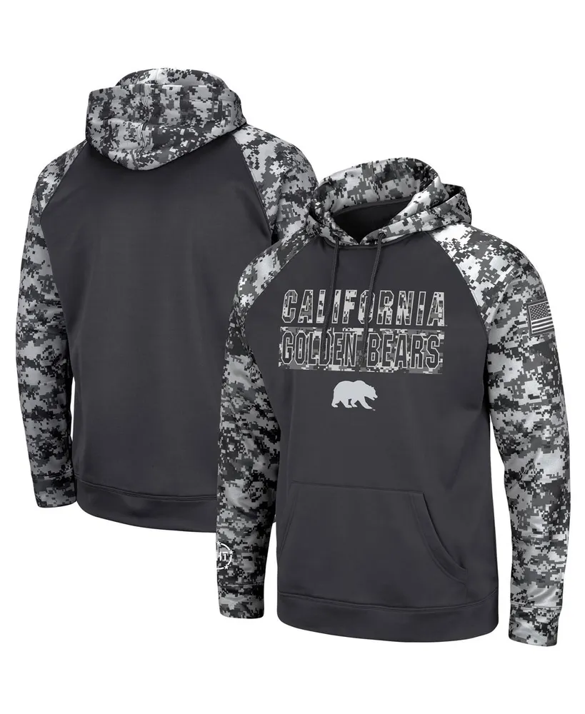 Men's Colosseum Charcoal Cal Bears Oht Military-Inspired Appreciation Digital Camo Pullover Hoodie