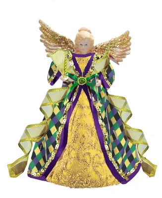 16" Mardi Gras Angel Tree Topper - Gold