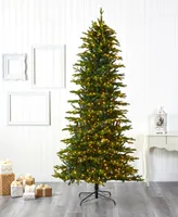 Belgium Fir Natural Look Artificial Christmas Tree with Lights, 108"