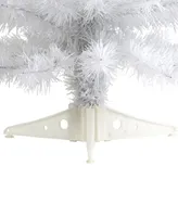 White Artificial Christmas Tree with Lights and Bendable Branches, 24"