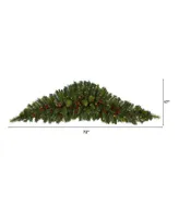 Artificial Christmas Swag with Lights, Berries and Pinecones, 72"